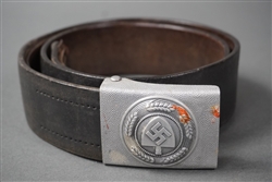 Original German WWII Reichsarbeitsdienst Belt & Buckle By Gustav Brehme