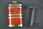 Original German WWII Wehrmacht Issue Razor With Quick Shaving Powder (Schnell Rasierpulver)