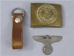 Original German WWII Sturmabteilung (SA) Belt Buckle With Belt Loop And Political Cap Eagle