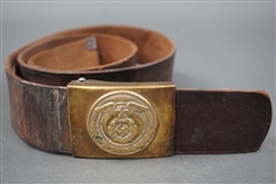 Original German WWII Sturmabteilung (SA) Brown Leather Belt And Buckle