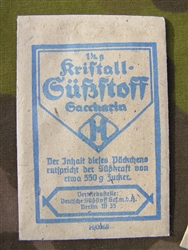 Original German WWII Era Blue/White Packet of Saccharin