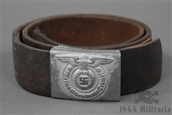 Original Waffen SS EM/NCO's Belt Buckle By Overhoff & Cie With Original Leather Combat Belt