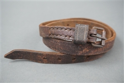 Original German WWII Long Vehicle Brown Leather Strap