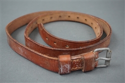 Original German WWII Long Vehicle Brown Leather Strap