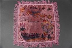 Original US WWII Aloha The Hawaiian Islands Sweetheart Pillow Case