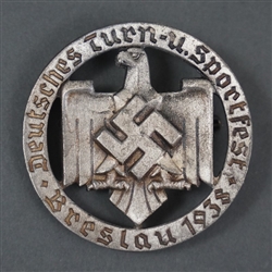 Original Third Reich DRL Gymnastic Sportfest Badge Breslau 1938