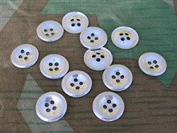 Original German WWII Metal Trouser & SS Smock Buttons (Set of 12)