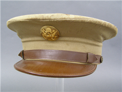 Original US WWII Army Enlisted Mans Khaki Visor Cap