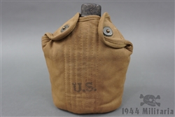 Original US WWII Canteen Dated 1943 (No Cup) With Cover Dated 1942