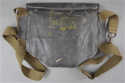 Original US WWII D-Day Rubberized Gasmask Bag With Straps