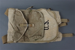 Original US WWII M-1928 Haversack Field Pack Dated 1942 With Mess Kit Pouch