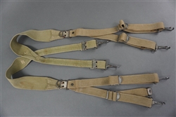 Unissued Original US WWII M-1936 Web Equipment Suspenders Marked & Dated 1942