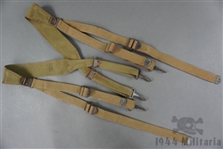 Unissued Original US WWII M1936 Web Equipment Suspenders Marked & Dated 1942