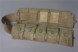 Original US WWII M1923 10 Pouch Cartridge Belt