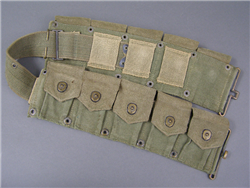 Original US WWII M1923 10 Pouch Cartridge Belt