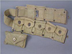 Original US WWII M1923 USMC M1 Garand Cartridge Belt By BOYT 43 With Field Dressing Pouch & Dressing