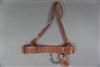 Original US WWII Sam Brown Officers Leather Belt With Cross Strap And Sword Hanger Size 38