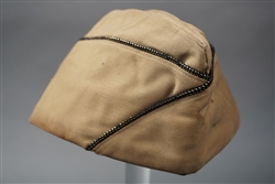 Original US WWII Tan Officerâ€™s Overseas Cap Size 7 1/8