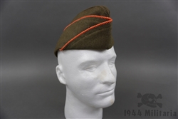 Original US WWII Winter Wool Garrison Cap With Signal Corp Piping