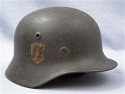 Original Waffen SS M40 Single Decal Helmet Q64