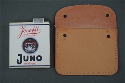 Reproduction German WWII Personal Item Lot-
Juno Cigarette Box with Tax Stamp Label
Leather ID Disk Holder