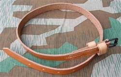 Reproduction German WWII Long Vehicle Brown Leather Strap 100 cm