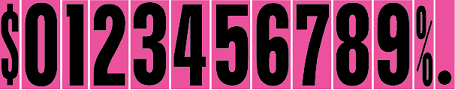 Windshield Adhesive Numbers - 9 1/2 inch Black & Hot Pink