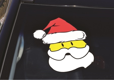 Windshield Holiday Decals - Santa Beard