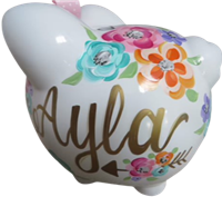 Ayla Floral Piggy bank