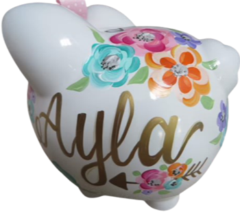 Ayla Floral Piggy bank