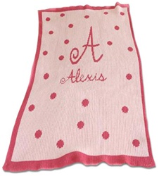 Personalized Blanket Polka Dots Cashmere
