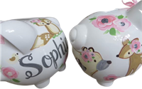 Bailey Bear Floral Piggy Bank