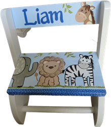 Blue happy Safari Flip step stool