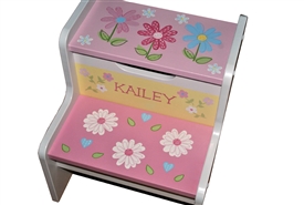 Daisy Flowers two Step Stool
