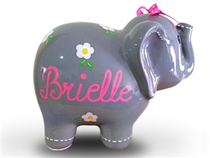 Flowers elephant piggy bank