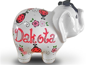 Lady Bug elephant piggy bank