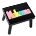 Personalized Puzzle black step stool small SOLID wood
