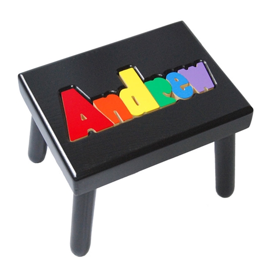 Personalized Wooden Puzzle Step Stool (order by Nov 1 for holiday selling delivery)