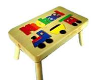 personalized puzzle step stool Nat train