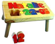 personalized puzzle step stool Nat Birthdate