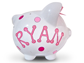 Pink Dot Crystal piggy bank