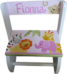 Pink happy Safari Flip step stool