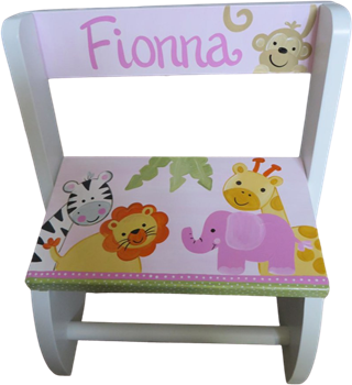 Pink happy Safari Flip step stool