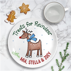 Treats for Reindeer Ceramic plate personalized