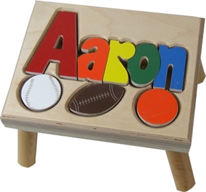 personalized puzzle step stool nat maple sports