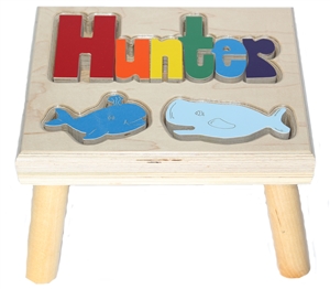 personalized puzzle step stool nat maple whales
