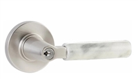 Emtek L-Square White Marble Lever