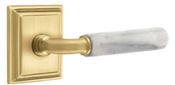 Emtek R-Bar White Marble Lever