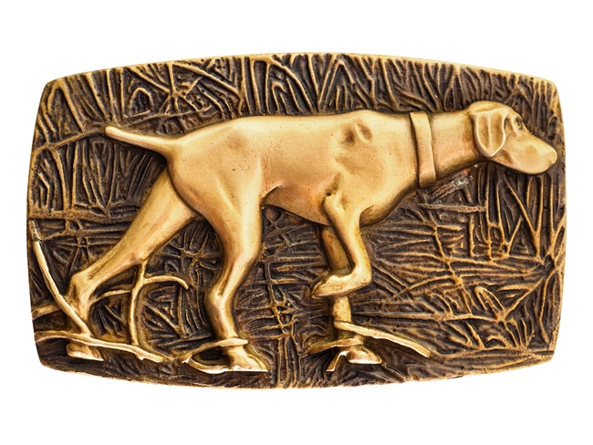 Ansell Bray - Bronze Dog (Pointer) Belt Buckle
