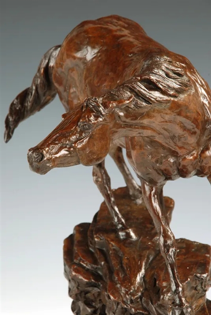 Boss Mare - Horse Charging Downhill Bronze Sculpture- Edition Limited to 25